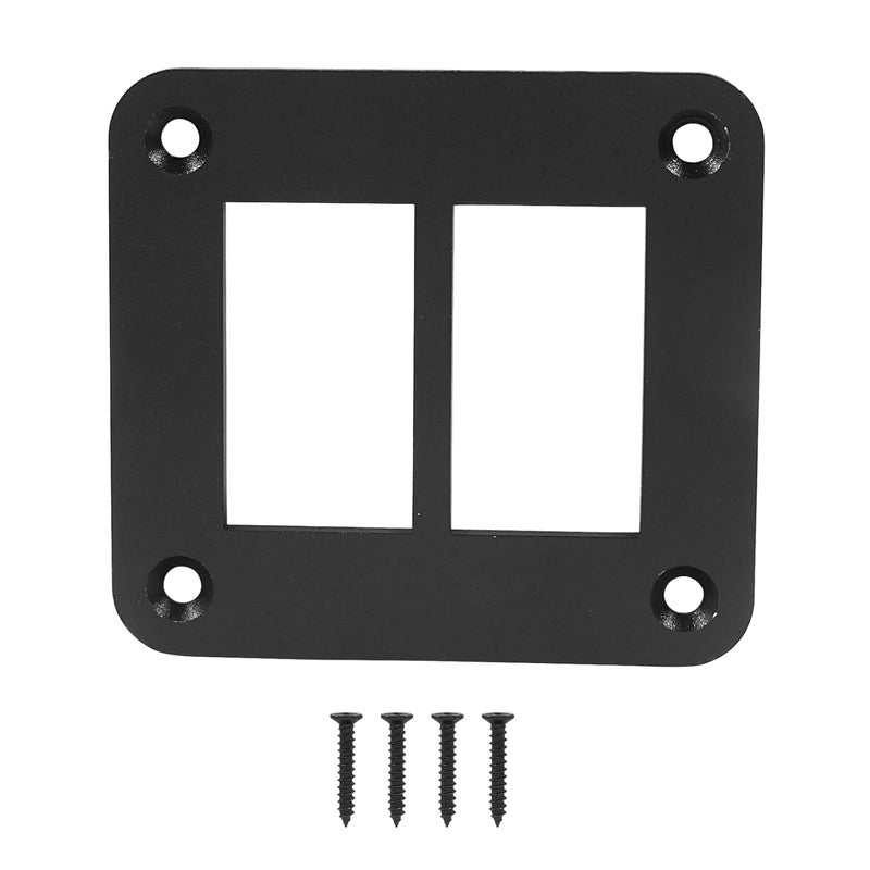 Coufce 2 Gang Black Switch Shell Bracket， Anodized Aluminium Rocker Switch Panel Housing Holder for Car Boat Marine Trailer Truck RV SUV ATV UTV（with Screws） - Image 1